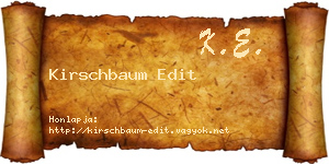 Kirschbaum Edit névjegykártya